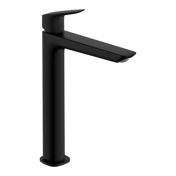 Baterie lavoar cu ventil inclus, negru mat, monocomanda, Hansgrohe Logis 240