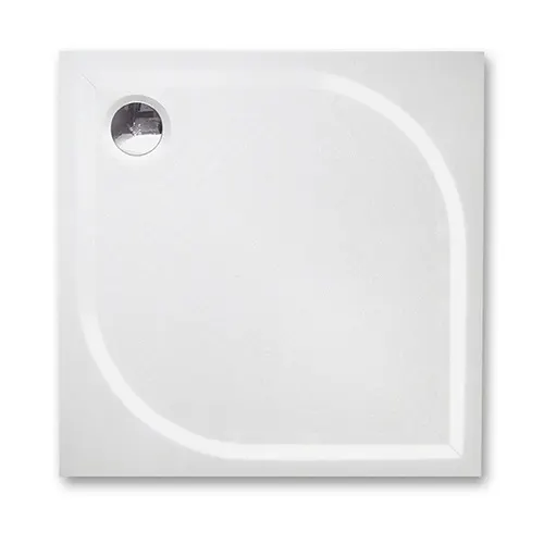 Cadita de dus patrata, din marmura, alba, 80x80x3 cm, finisaj anti-alunecare, Roth ALOHA-M