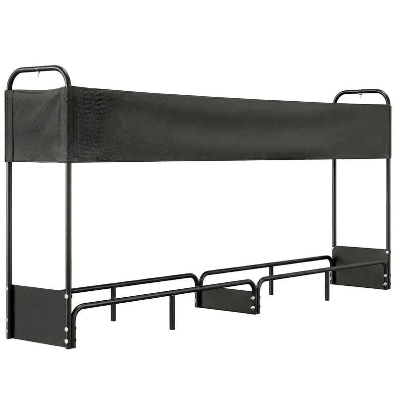 Outsunny Suport lemne exterior, adăpost lemne de foc husă impermeabilă Oxford 600D capacitate 500 kg 260 x 38 x 118 cm negru