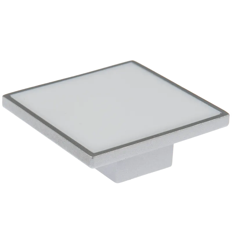 Buton cu insertie Arma BR 172, metal, 25 x 32 mm, satin argint - alb