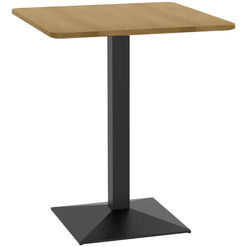 HOMCOM Masă de dining Masă pătrată de bucătărie pentru 2 persoane Masă de sufragerie cu aspect de lemn Bază din oțel 70 x 70 x 75 cm Maro închis