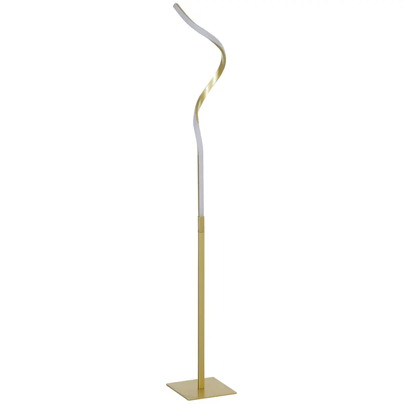 HOMCOM Lampă de Podea cu Lumini LED Reglabile și Întrerupător cu Pedală, 20,5x20,5x146 cm, Auriu