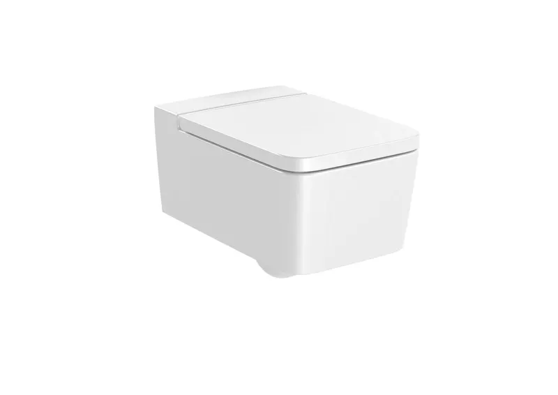 Vas WC Roca A346537000, Inspira Square, montaj suspendat, tip clatire jet de apa, tip evacuare orizontala, alb