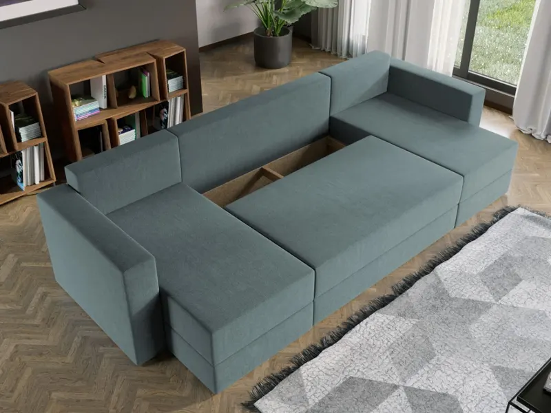 Coltar U Extensibil cu lada Alfa turcoaz Barrel 72 — imaginea 3