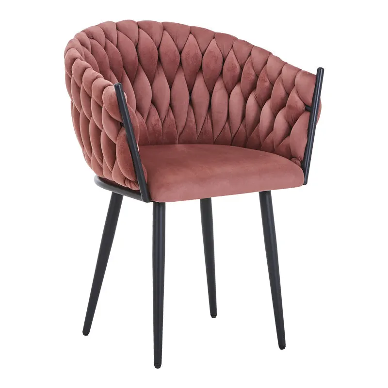 Scaun Vivian, Catifea, Metal, Negru, 61x55x80 cm - Roz
