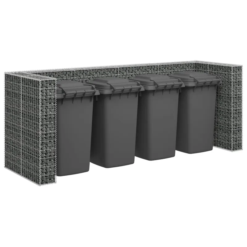 perete gabion pentru pubele, 320x100x120 cm, otel galvanizat