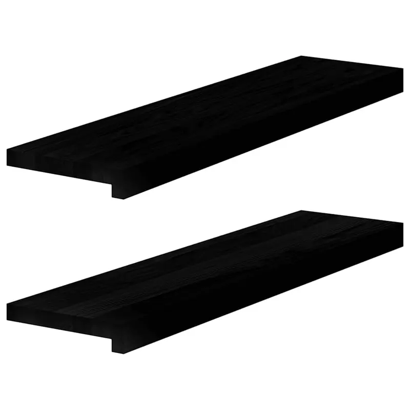 pervaz 2 buc lemn masiv de maro inchis 80x20x2 cm