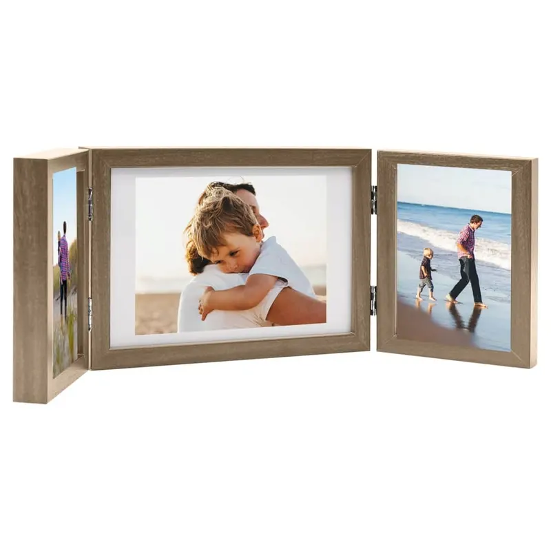 rama foto tripla, colaj, maro deschis, 28x18 cm+2x(13x18 cm)
