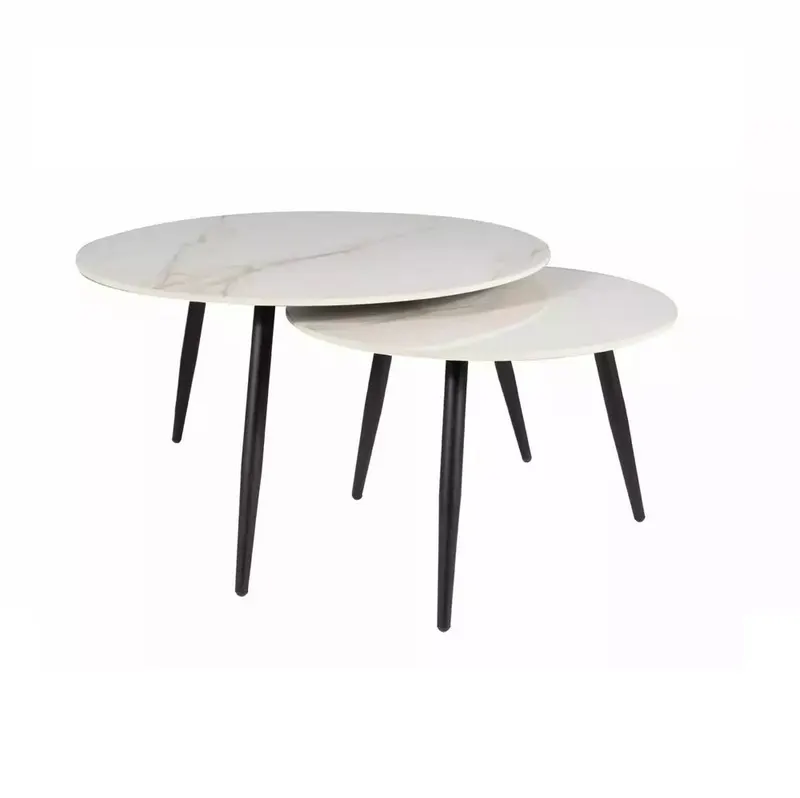 Set 2 masute de cafea OLAFY D Ø80/60CM