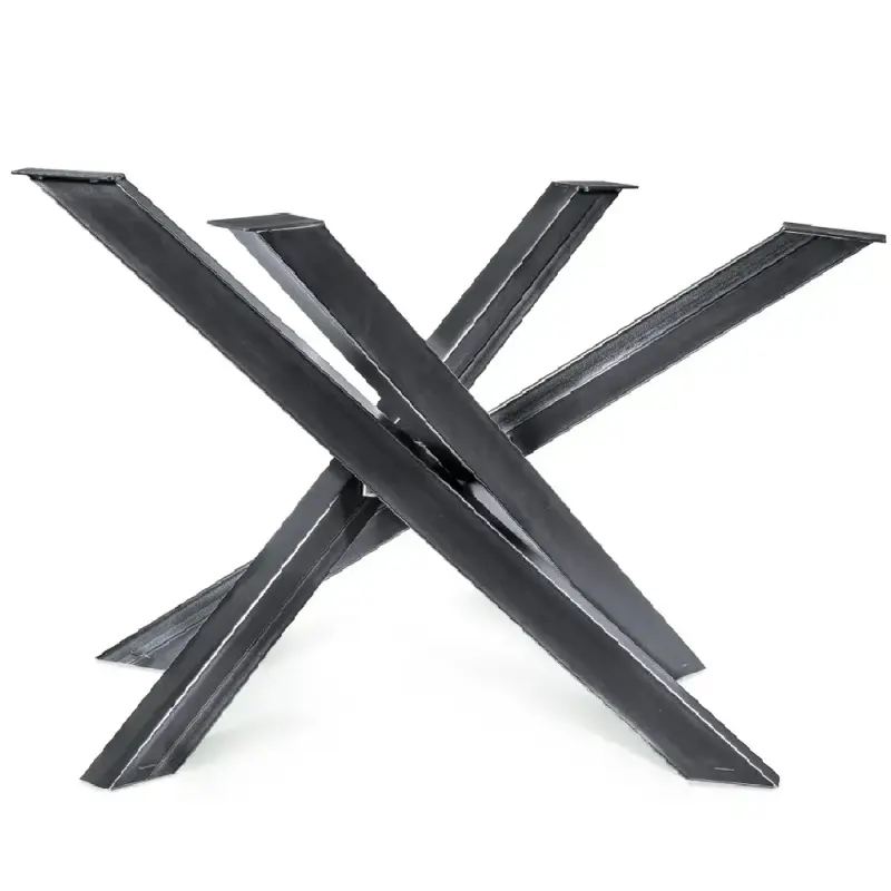 Picior din metal, pentru masa, Negru, 90X72 cm