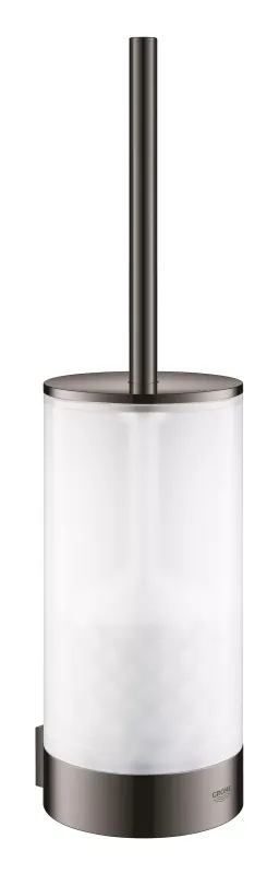 Set perie WC Grohe Selection 41076A00, montare pe perete, sticla/metal, lucios, grafit