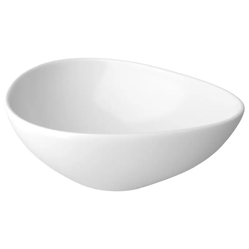 Lavoar pe blat alb lucios 45 cm, asimetric, Cersanit Moduo