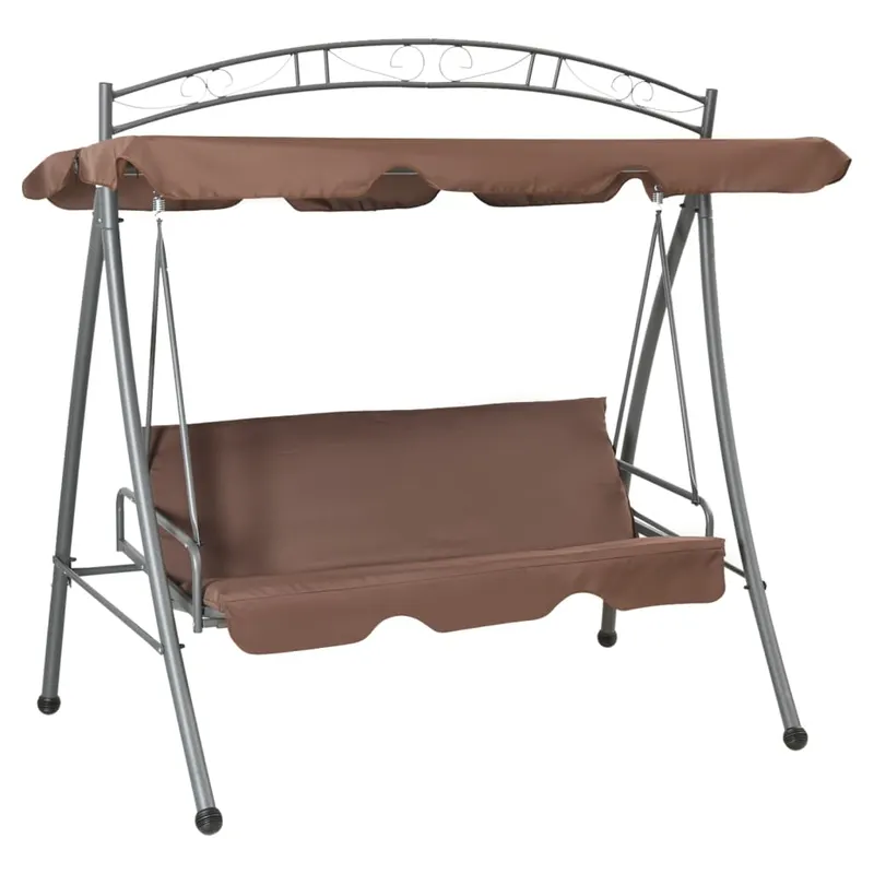 balansoar de exterior extensibil cu copertina, cafeniu
