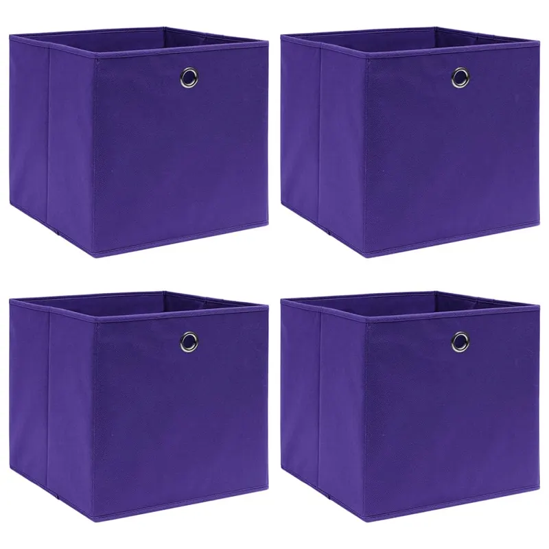 cutii de depozitare 4 buc. violet, 28x28x28 cm, textil netesut