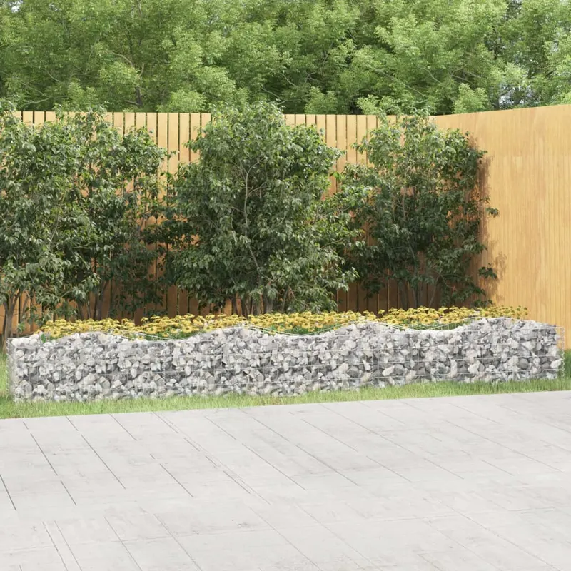 strat inaltat cu gabion arcuit, 400x50x50 cm, fier galvanizat