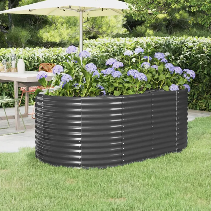 Strat inaltat gradina 175x100x68 cm otel vopsit electrostatic