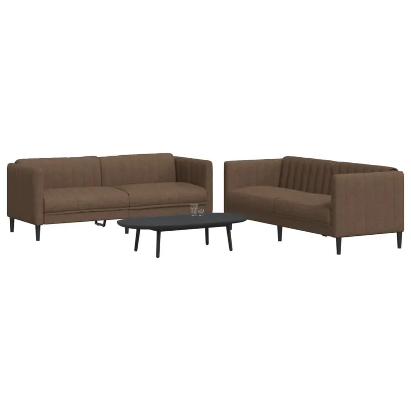set de canapele, 2 piese, maro, textil