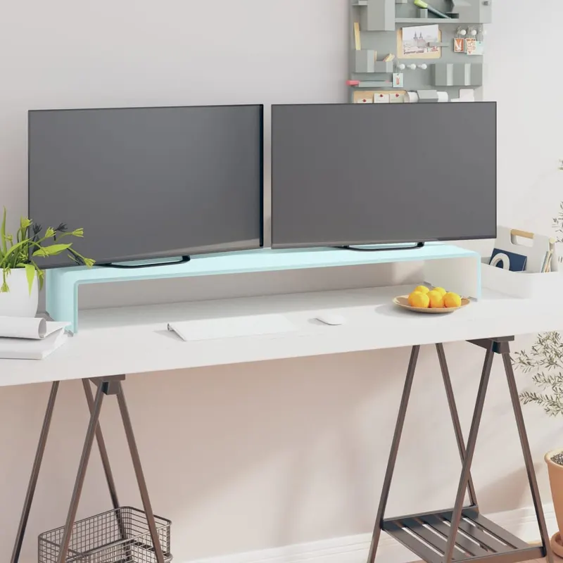 stativ tv/suport monitor, sticla, verde, 110 x 30 x 13 cm