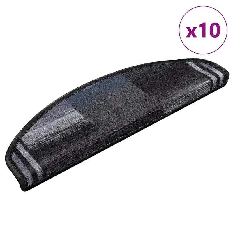 covorase scari autoadezive, 10 buc., negru si gri, 65x21x4 cm