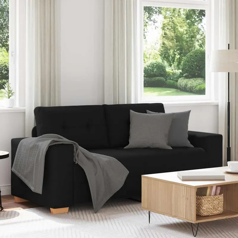 canapea lovesea neagra 140 cm stofa