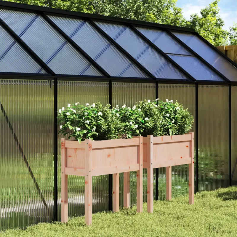 Jardiniere de gradina cu picioare, 2 buc., lemn masiv douglas