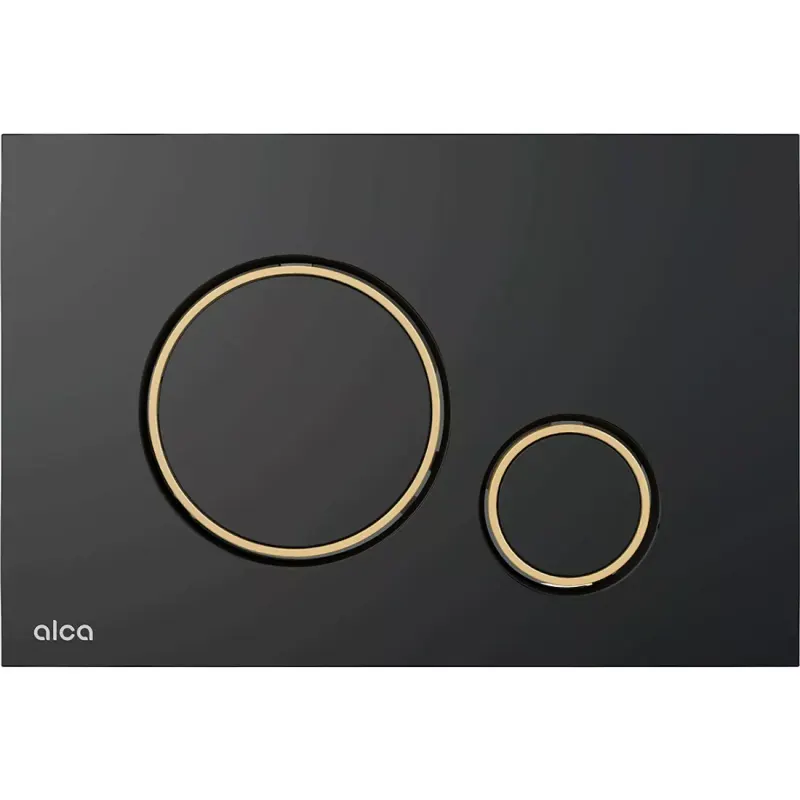 Clapeta WC Alca Thin, orizontala, dubla, 247 x 165 mm, plastic, mat, negru, auriu, M778-5