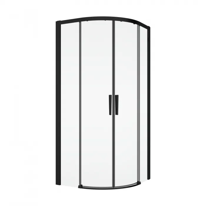 Cabina dus semirotunda, 80x80 cm, negru mat, Ronal Divera