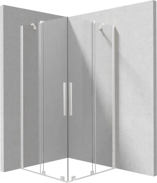 Cabina de dus patrata, cu usi batante, 90x90 cm, profil crom, Deante Kerria Plus