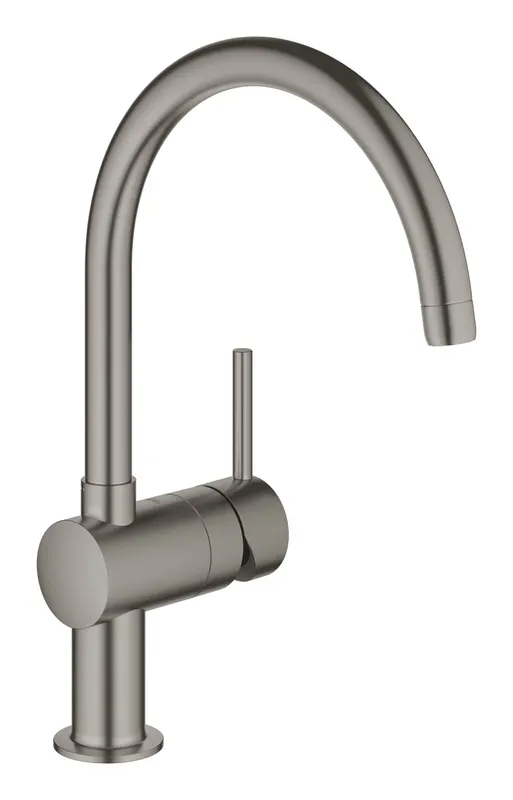 Baterie de bucatarie Grohe 32917AL0, Minta, 3 8 , pipa inalta, tip C, pivotanta, mat, grafit