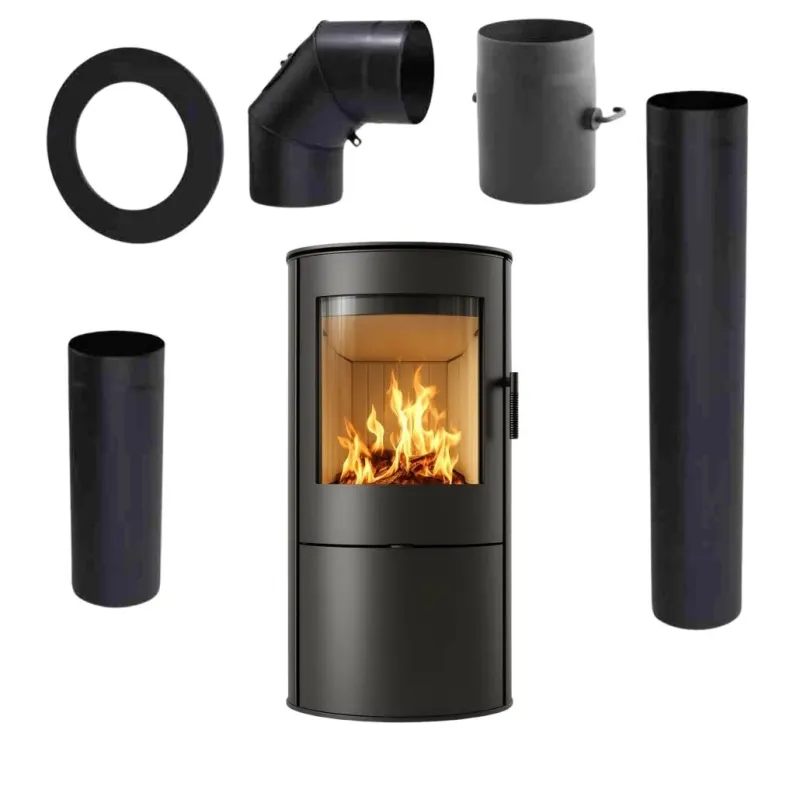Soba Rollo 8 kW - Negru + Piese Racordare PRO