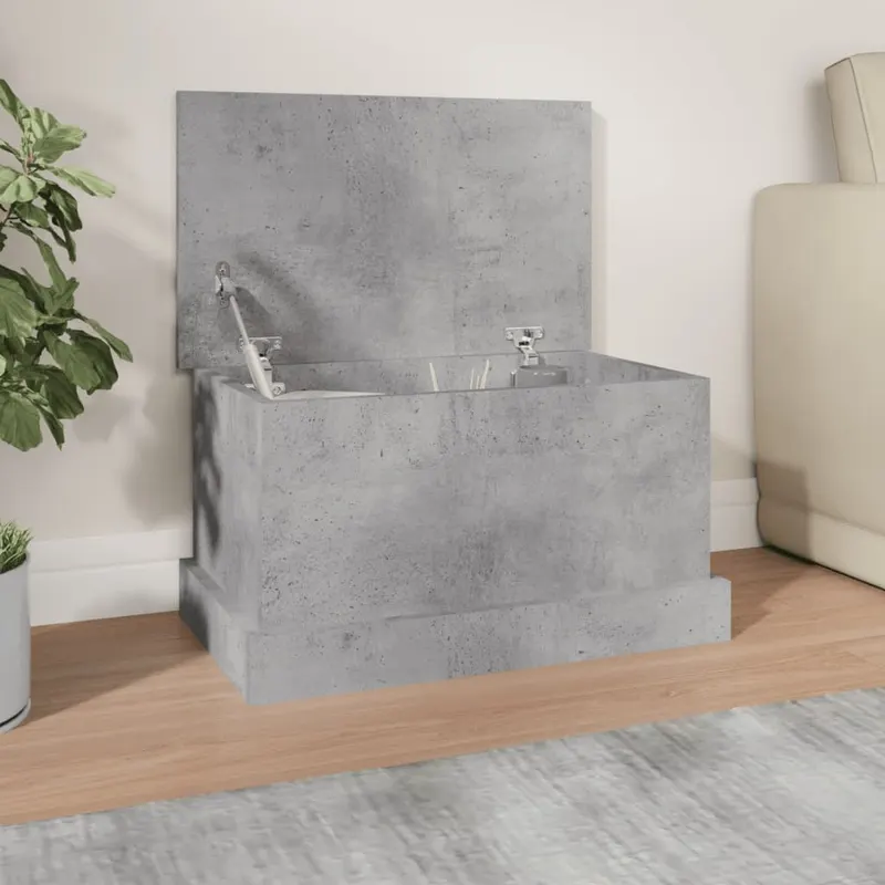 cutie de depozitare, gri beton, 50x30x28 cm, lemn prelucrat