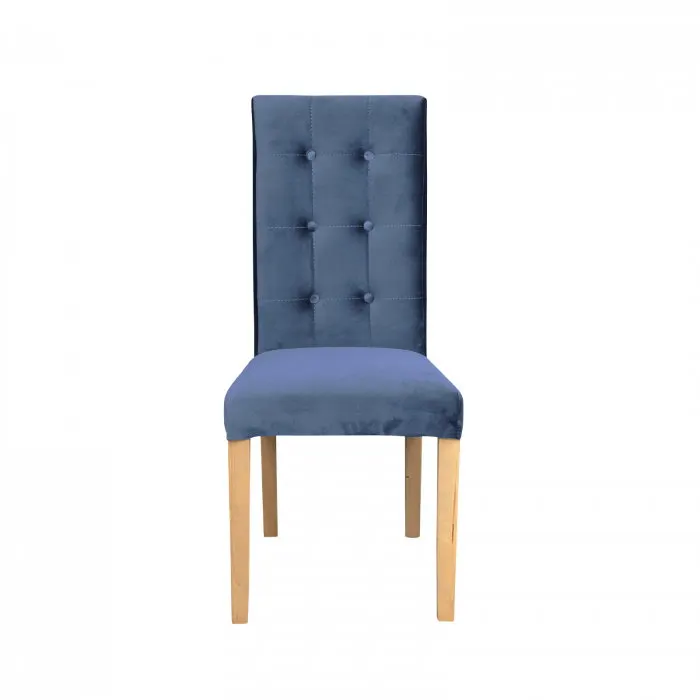 Scaun living TEO LUX, picioare lemn natur, stofa albastru deschis, 46x60x98 cm