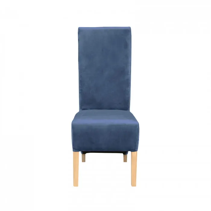 Scaun living VANESSA, picioare lemn natur, stofa albastru deschis, 47x60x110 cm