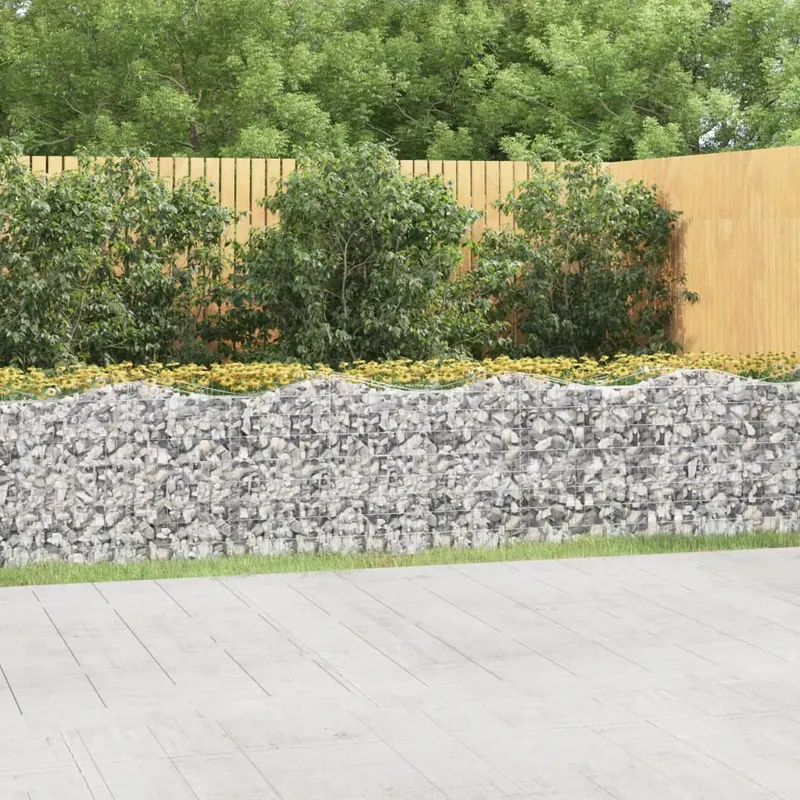 strat inaltat cu gabion arcuit, 800x50x100 cm, fier galvanizat