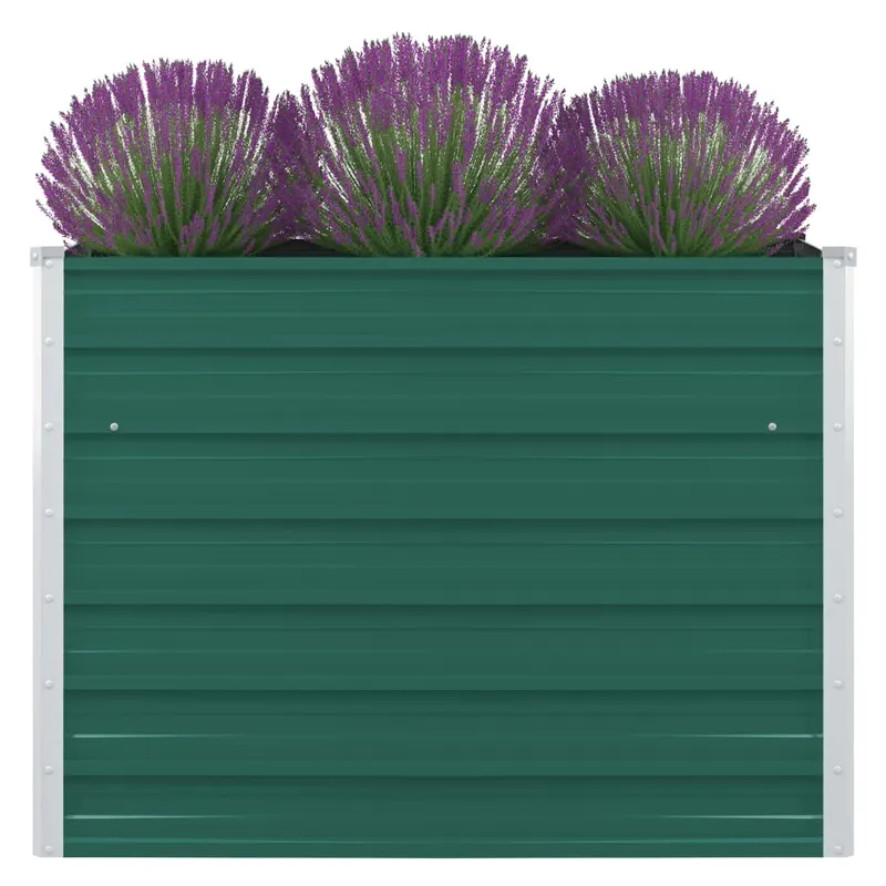 strat inaltat de gradina, verde, 100x100x77 cm, otel galvanizat