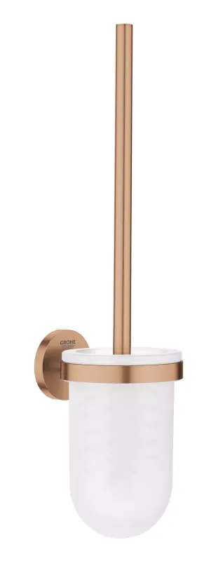 Perie WC Grohe Essentials, pe perete, metal/sticla, mat, cupru, 40374DL1
