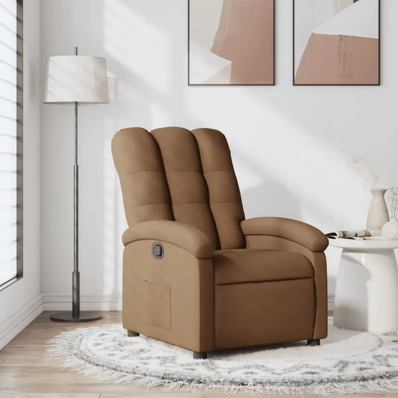 fotoliu rabatabil, maro, material textil