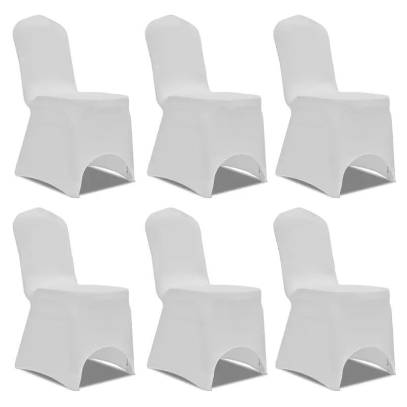 husa de scaun elastica, 6 buc., alb