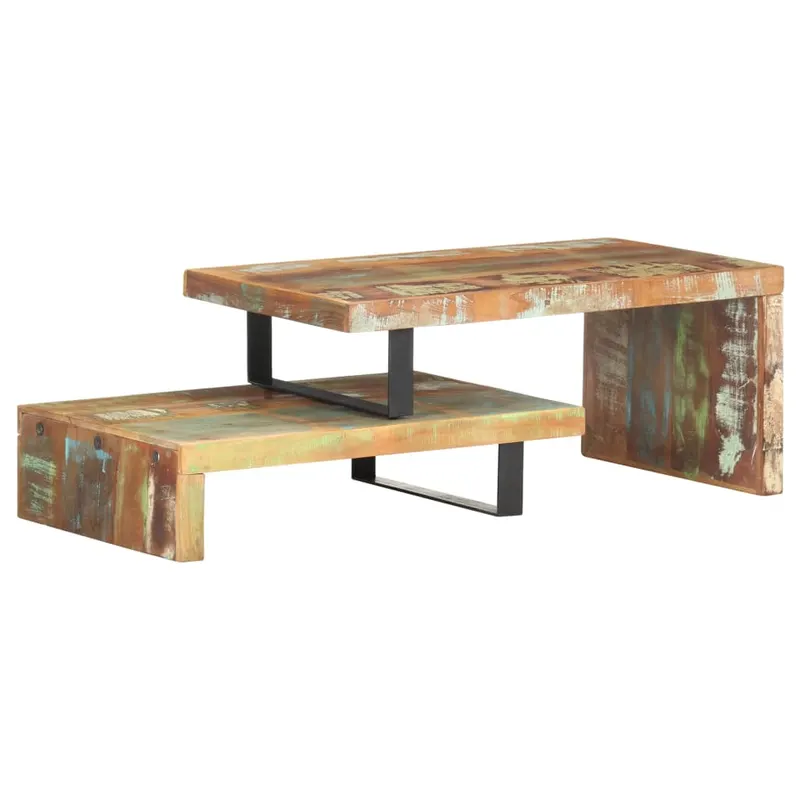 set masute de cafea, 2 piese, lemn masiv reciclat