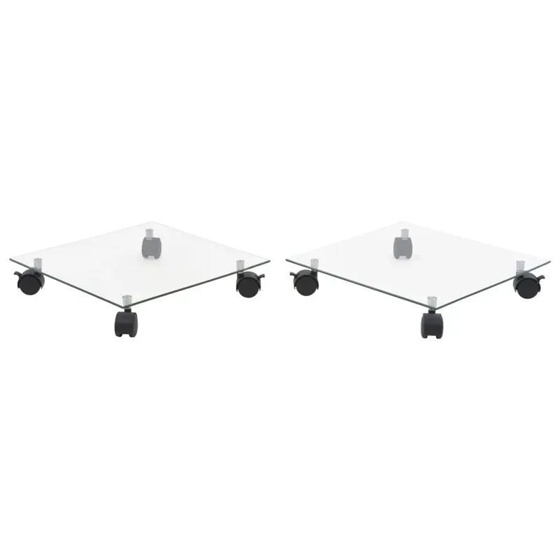 suport cu role de plante, 2 buc, 35x35 cm, sticla securizata