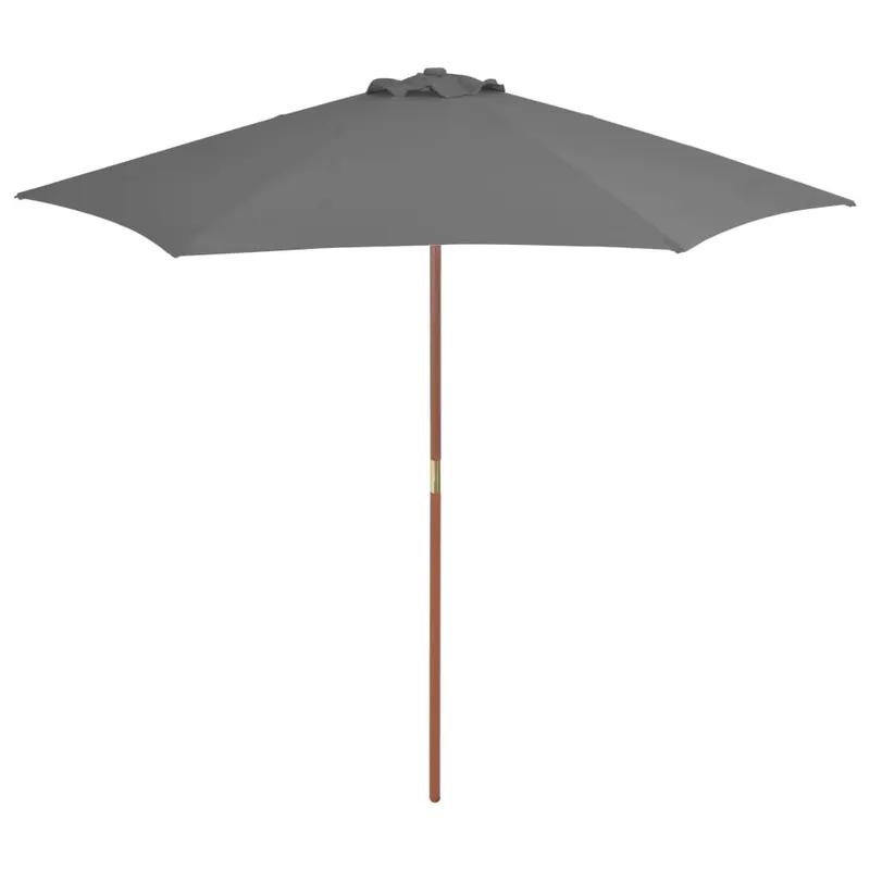 umbrela de soare de exterior, stalp din lemn, antracit, 270 cm