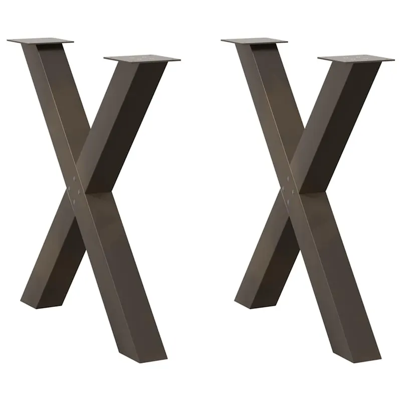 Picioare pentru masa in forma de x 2 buc otel natural otel