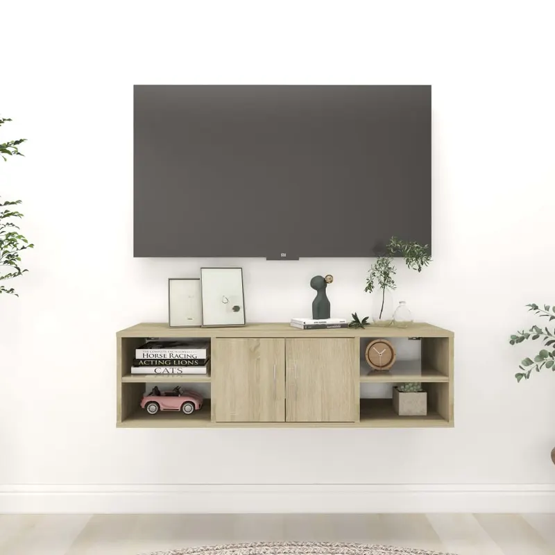 raft de perete, stejar sonoma, 102x30x29 cm, lemn prelucrat