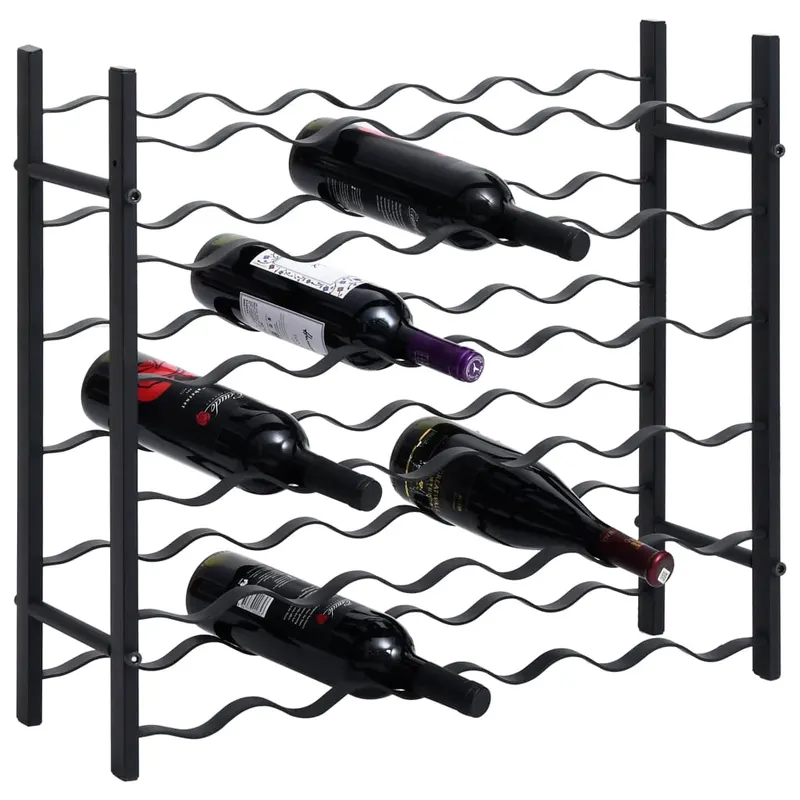 suport sticle de vin pentru 36 de sticle, negru, fier