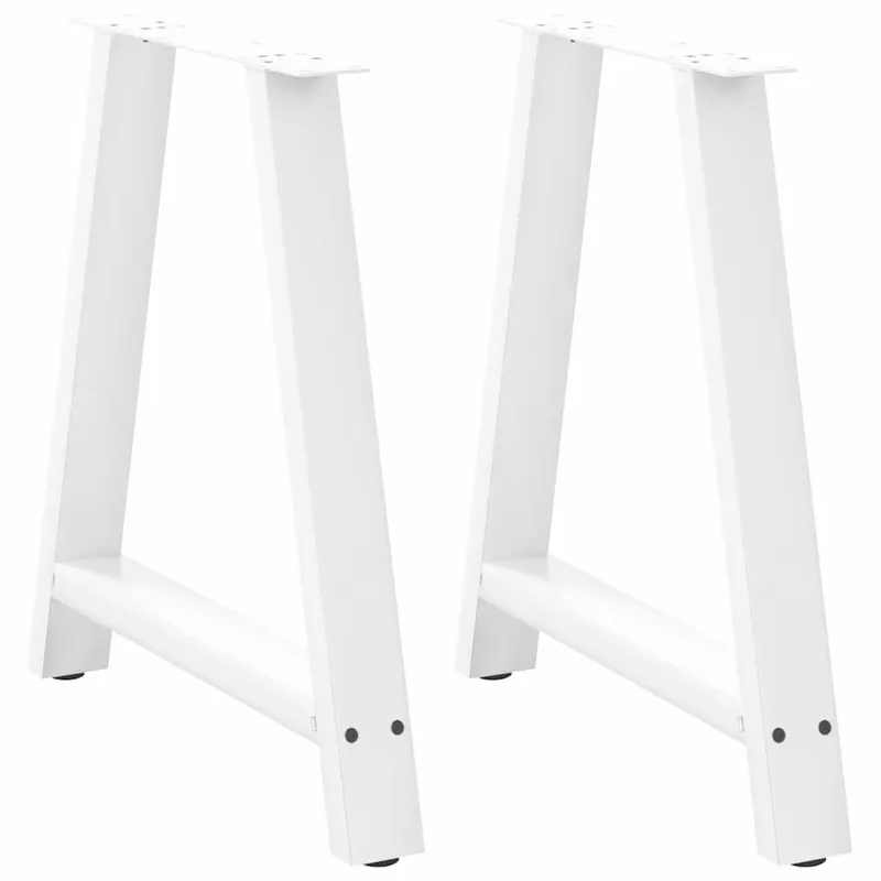 picioare masuta cafea in forma a 2 buc alb 80x(72-73) cm otel