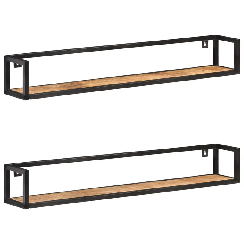 rafturi de perete, 2 buc., 120 cm, lemn de mango nefinisat
