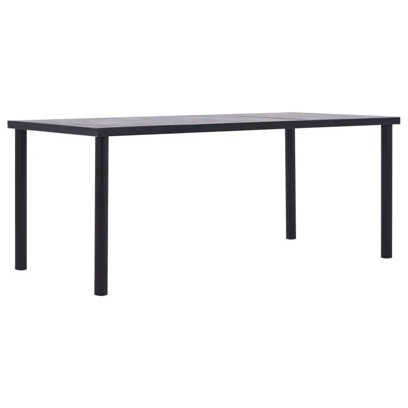 masa de bucatarie, negru & gri beton, 200 x 100 x 75 cm, mdf
