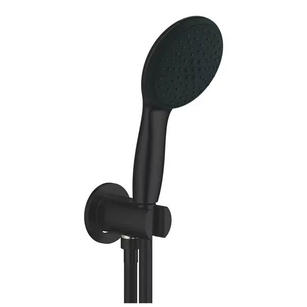 Para de dus Grohe 264062433, 110 mm, 1.5 m, 211 mm, 2 functii, 1 2 racord, sistem anticalcar, universal, Negru