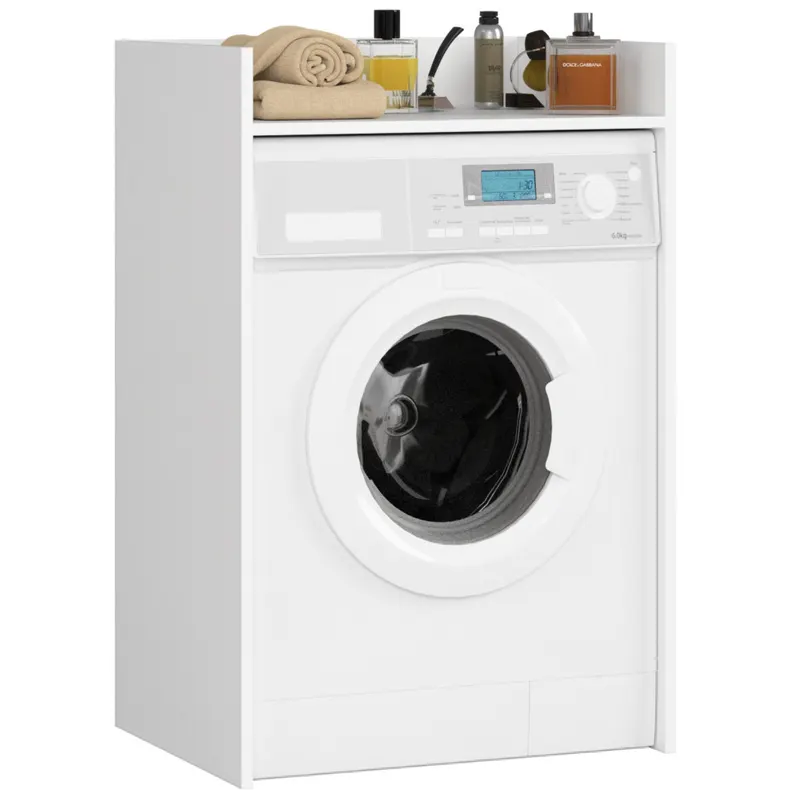 Masca masina de spalat pal laminat cu polita, 64x50x98 cm, design ergonomic, alb