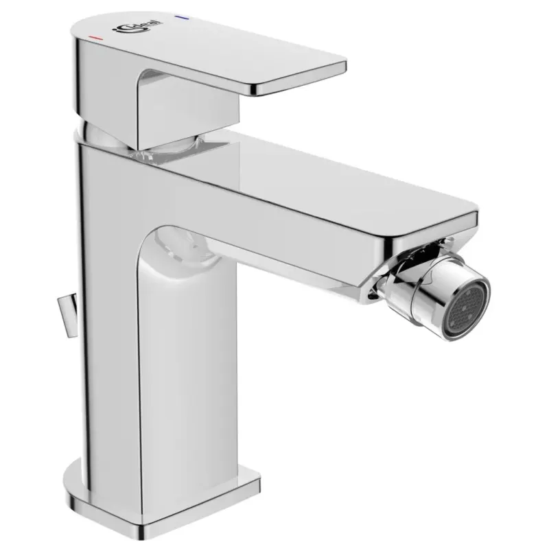 Baterie bideu Ideal Standard Edge A7118, 3 8 , marimea M, monocomanda, aerator cu bila, cartus ceramic, pop-up metalic, crom